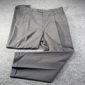 Hickey Freeman Mens Pleated Dress Pants Gray Cuffed Trousers 40x31 no tag